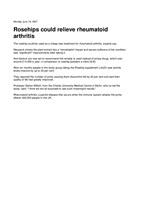 Rosehips could relieve rheumatoid arthritis